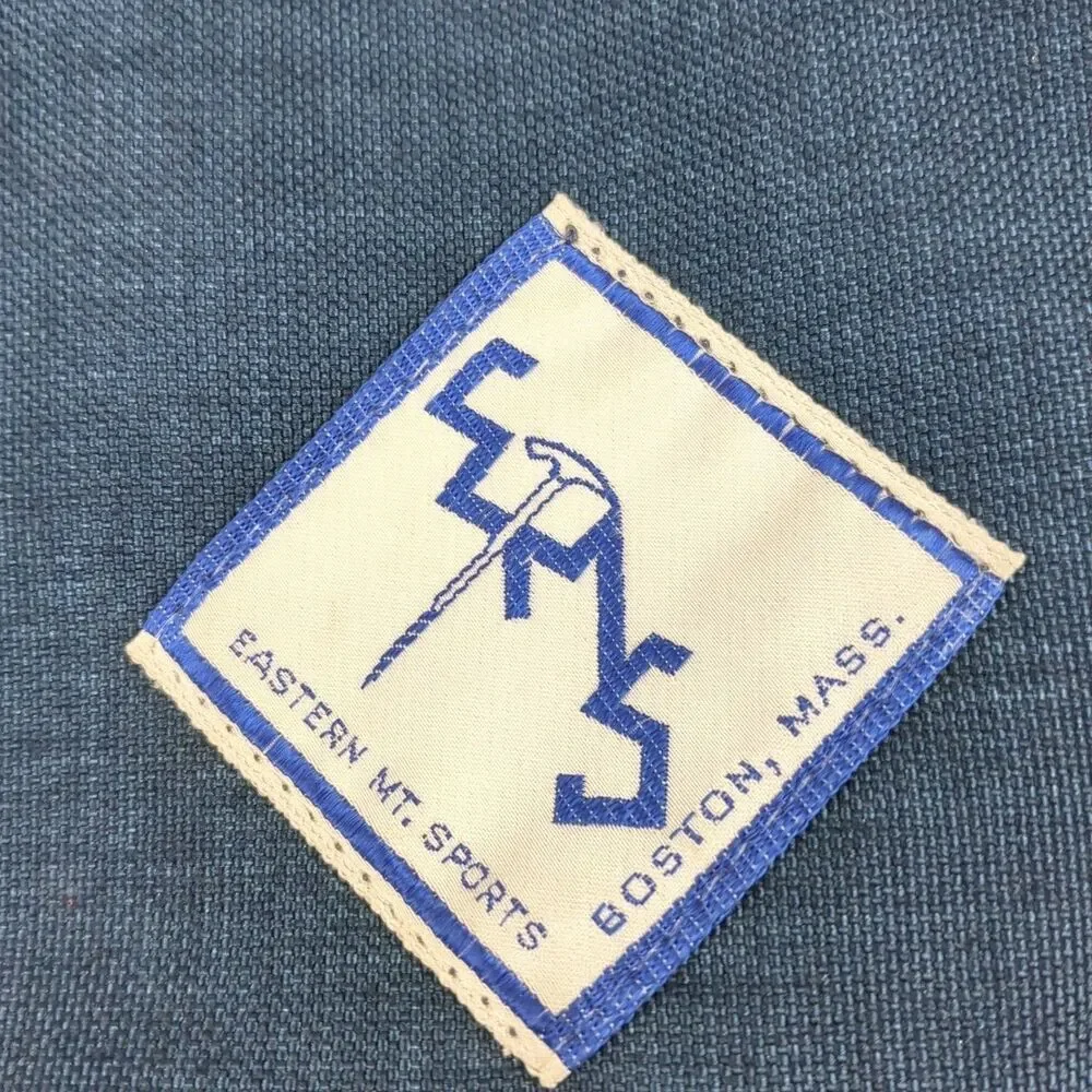 VTG EMS Eastern Mountain Sports Blue Canvas Briefcase Bag 1960s 1970s Logo